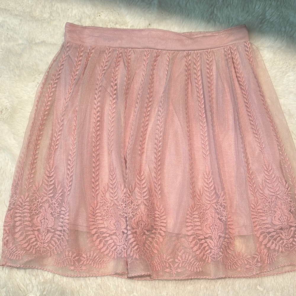 Kimchi Blue Pink Embellished Bubble Mini Skirt